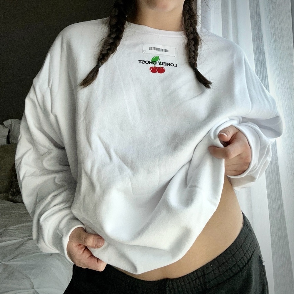 NWT Lonely Ghost Cherries Crewneck Sweater